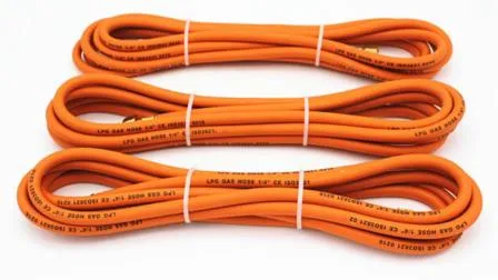Mangueira de gás de borracha GLP laranja flexível de alta elasticidade na indústria